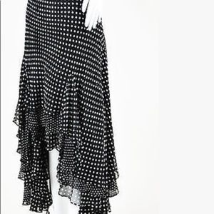 Ralph Lauren BlkLabel Asymmetrical Polka Dot Skirt